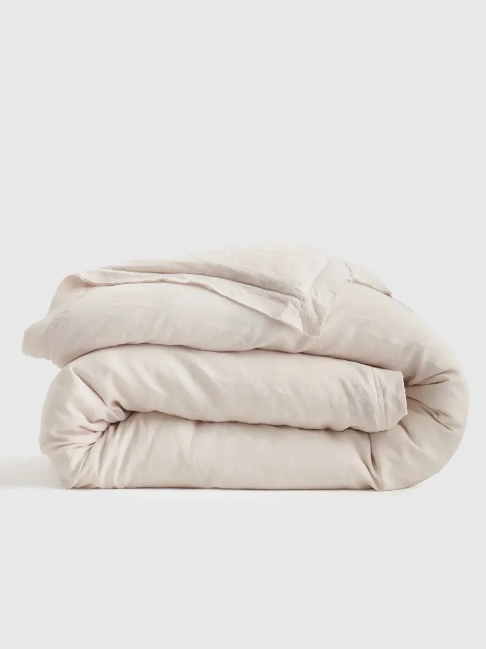 NWT Quince European Linen Double Flange Duvet Queen Cover in Sand